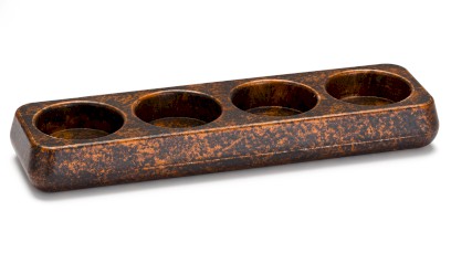 Svícen PERSEUS BASIC na 4 svíčky - SMOKED METAL, měděná a černá, lak polomatný