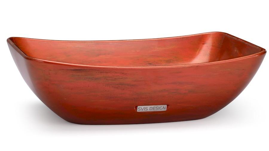 Umyvadlo 50 cm VIRGO BASIC -  AGED METAL, metalická červená a měděná, lak polomatný