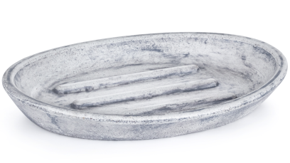 Mýdlenka betonová 15 cm ORION BASIC - přírodní, dekor FUZZY šedá, lak mat