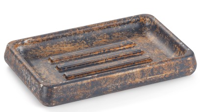 Mýdlenka 14,5 cm PERSEUS BASIC - GRANITE modrošedá a okrová, lak polomatný