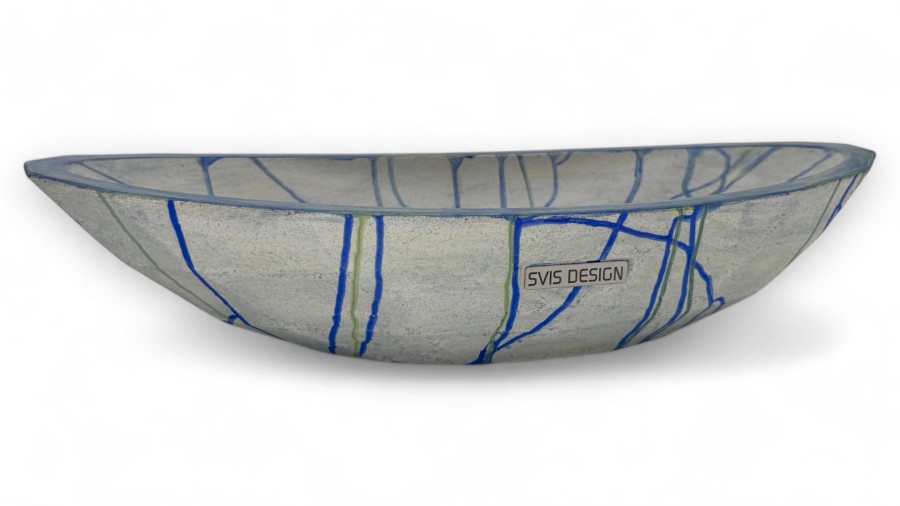 Umyvadlo 60 cm DIAMOND BASIC - FLOW, modrá a žlutá, lak mat