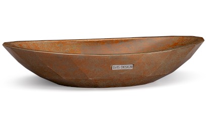 Umyvadlo 60 cm DIAMOND BASIC - SMOKED METAL, měděná a zelená, lak polomatný