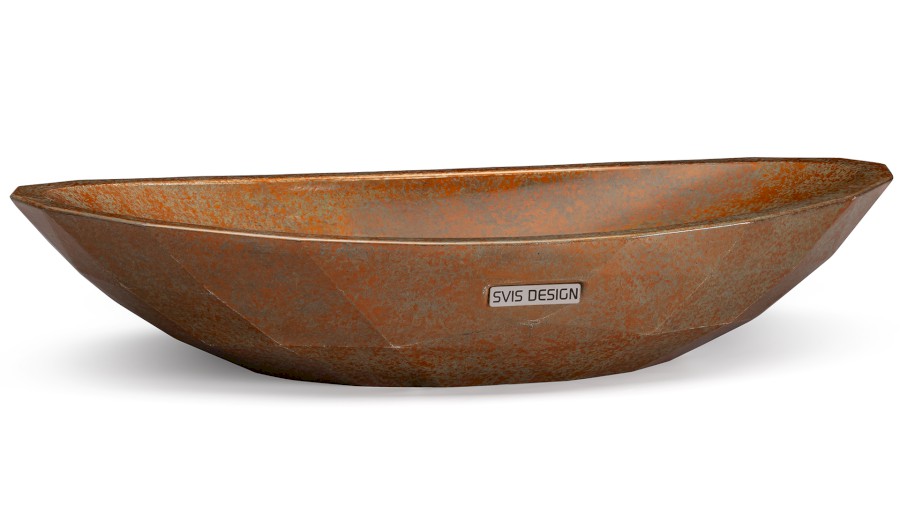 Umyvadlo 60 cm DIAMOND BASIC - SMOKED METAL, měděná a zelená, lak polomatný