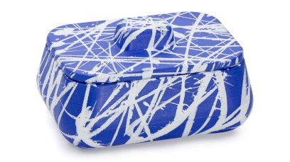 Box s víkem PERSEUS BASIC 001 - PUNK, modrá a bílá, lak mat