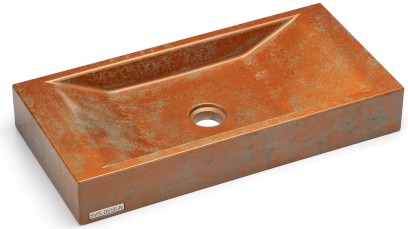 Umyvadlo 60 cm SIRIUS BASIC - SMOKED METAL, měděná a zelená, lak polomatný