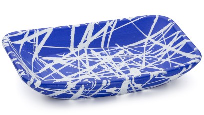 Miska 15 cm VIRGO BASIC - PUNK modrá a bílá, lak mat