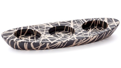 Svícen ORION BASIC na 3 svíčky - PUNK, černá a champagne, lak polomatný