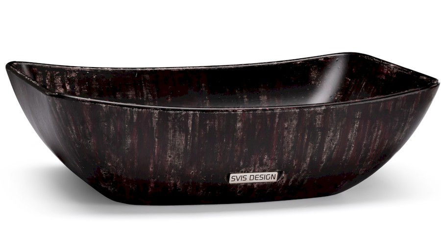 Umyvadlo 50 cm VIRGO BASIC - BLACKSMITH, černá a červená, lak mat