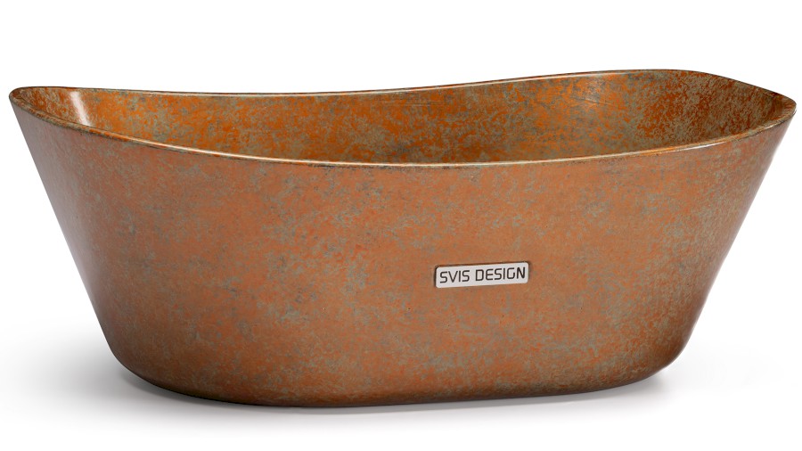 Umyvadlo 50 cm LIBRA BASIC - SMOKED METAL měděná a zelená, lak polomatný