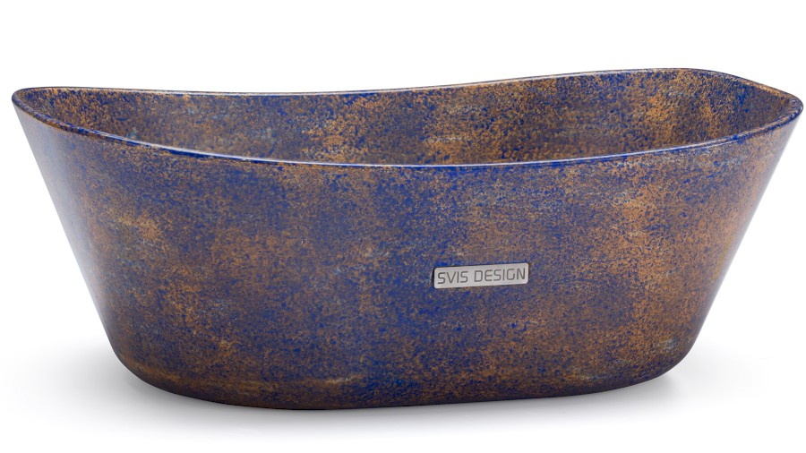 12300-umyvadlo_libra_basic_granite_blueandocher_01 Umyvadlo 50 cm LIBRA BASIC - GRANITE modrá a okrová, lak polomatný