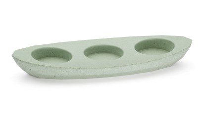 Svícen DIAMOND BASIC na 3 svíčky - světlá zelená, bez dekoru, lak mat