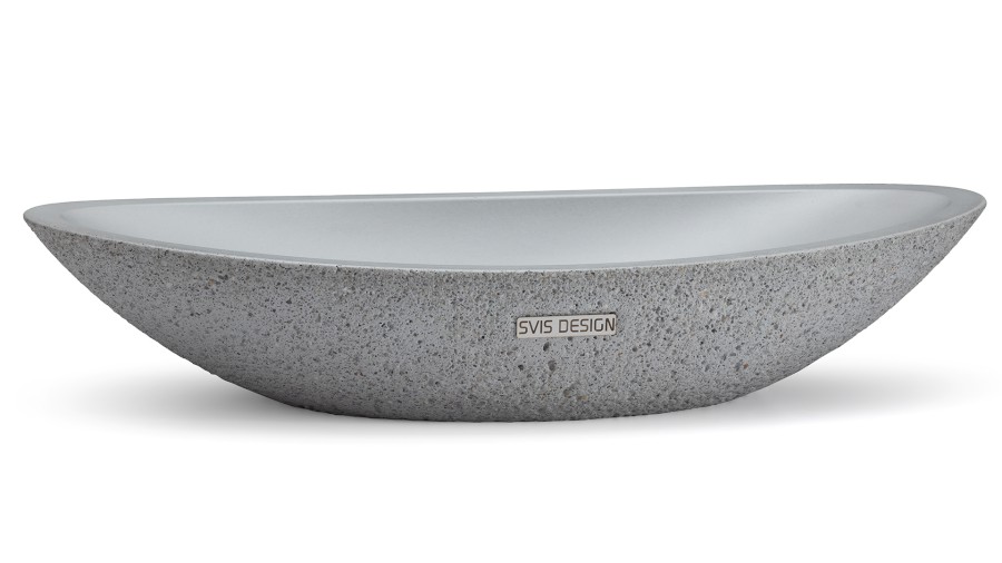 12407-umyvadlo_orion_sandblasted_lightgrey_01 Umyvadlo 60 cm ORION SANDBLASTED - světlá šedá, bez dekoru, lak mat