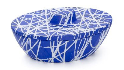 Box s vÃ­kem DIAMOND BASIC 001 - PUNK, modrÃ¡ a bÃ­lÃ¡, lak mat