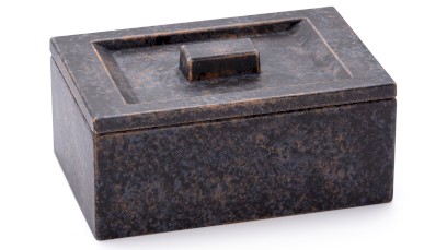 Box s víkem SIRIUS BASIC 001 - DARK STONE, modrá, okrová a černá, lak mat