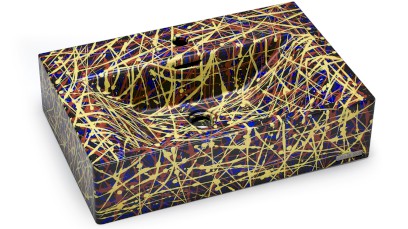 Umyvadlo 60 cm PYXIS BASIC s přepadem, s otvorem pro baterii - PUNK, černá, lak mat