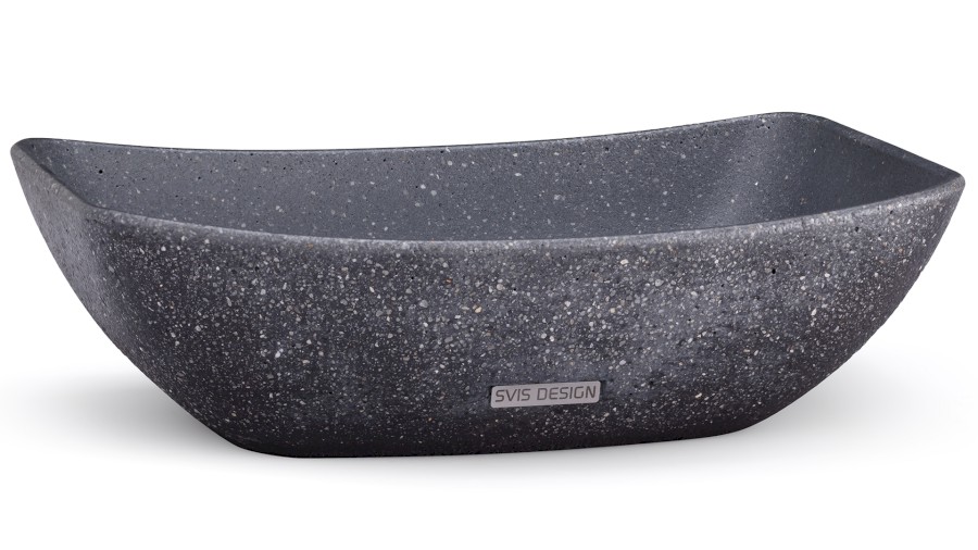 Umyvadlo 50 cm VIRGO HARDCORE - velmi tmavá šedá, bez dekoru, lak mat