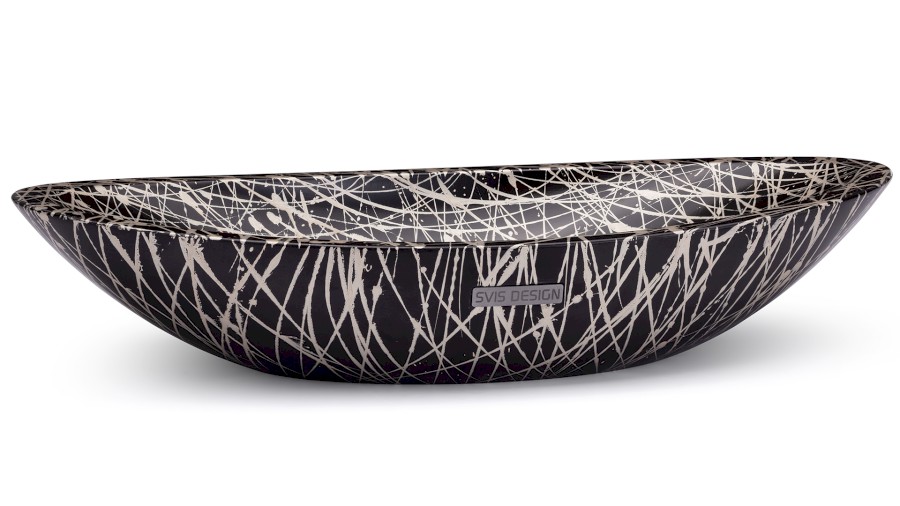 Umyvadlo 60 cm ORION BASIC - PUNK, černá a champagne, lak polomatný