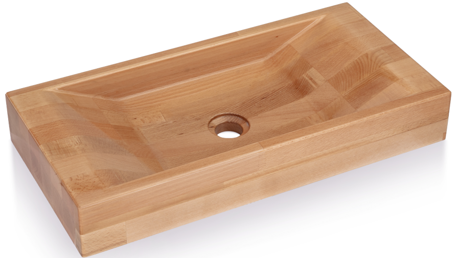 Umyvadlo dřevěné SIRIUS 50 cm BUK lak lesklý natural