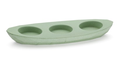 Svícen DIAMOND BASIC na 3 svíčky - zelená, bez dekoru, lak mat