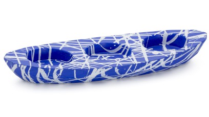 Svícen DIAMOND BASIC na 3 svíčky - PUNK, modrá a bílá, lak mat