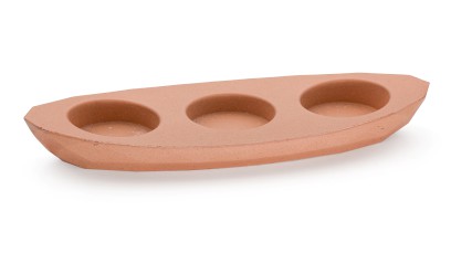 Svícen DIAMOND BASIC na 3 svíčky - okrová, bez dekoru, lak mat