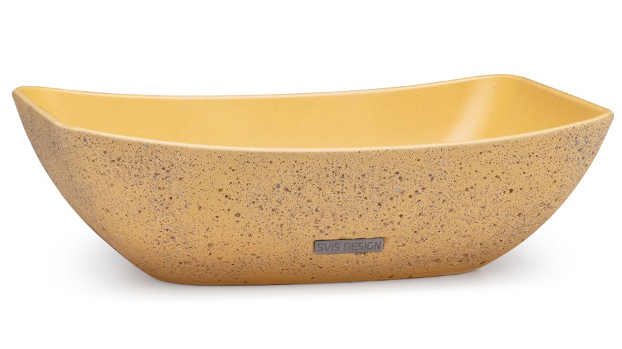 15515-umyvadlo_virgo_sandblasted_darkyellow_01 Umyvadlo 50 cm VIRGO SANDBLASTED - tmavá žlutá, bez dekoru, lak mat