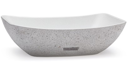 Umyvadlo 50 cm VIRGO SANDBLASTED - natural, bez dekoru, lak mat