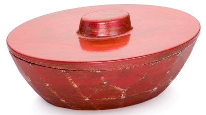 Box s víkem DIAMOND BASIC 001 - AGED METAL, metalicky červená a měděná, lak polomatný