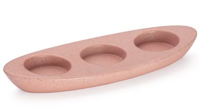 Svícen ORION BASIC na 3 svíčky - velmi světlá cihlově červená, bez dekoru, lak mat