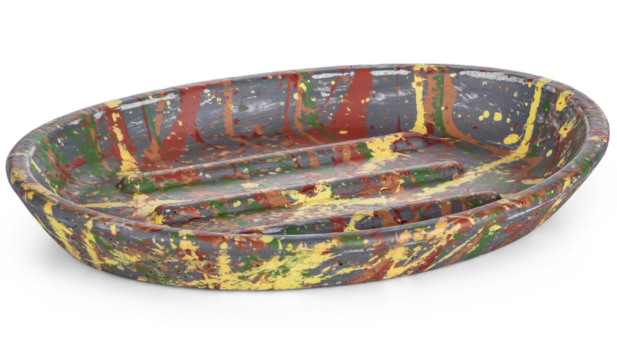 Mýdlenka betonová 15 cm ORION BASIC - přírodní, dekor PUNK šedá, lak mat