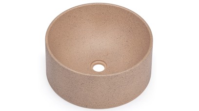 Umyvadlo 40 cm COLUMBA HARDCORE - světlá okrová, bez dekoru, lak mat