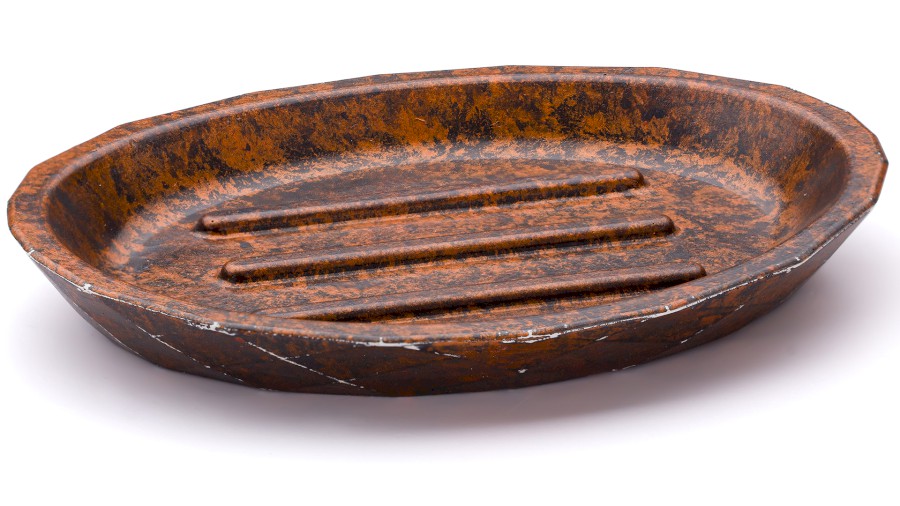 Mýdlenka 15 cm DIAMOND BASIC - SMOKED METAL, měděná a černá, lak polomatný