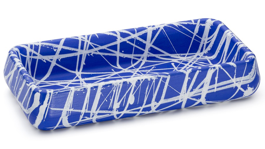 Miska 18,5 cm PERSEUS BASIC - PUNK, modrá a bílá, lak mat