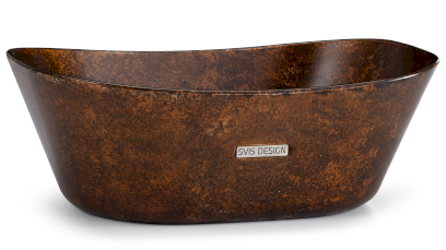 Umyvadlo 50 cm LIBRA BASIC - SMOKED METAL měděná a černá, lak polomatný