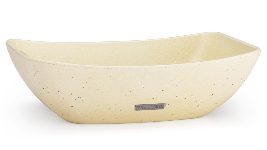 Umyvadlo 50 cm VIRGO BASIC - světlá žlutá, bez dekoru, lak mat