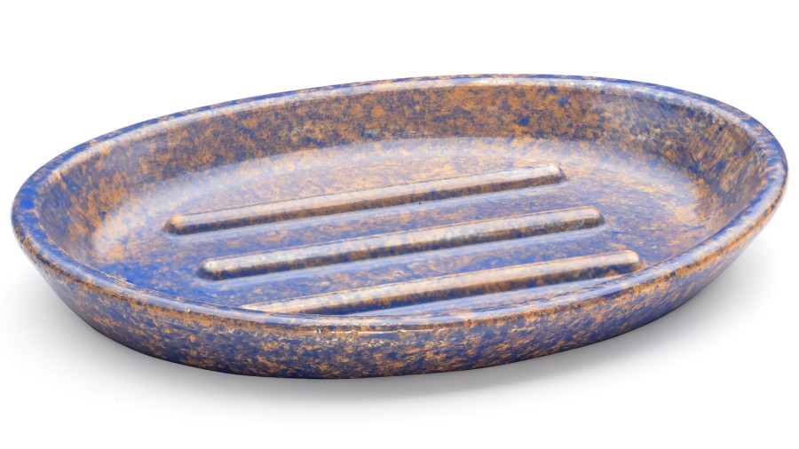 Mýdlenka 15 cm ORION BASIC - GRANITE modrá a okrová, lak polomatný