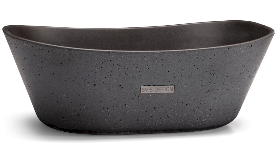 Umyvadlo 50 cm LIBRA SANDBLASTED - velmi tmavá šedá, bez dekoru, lak mat