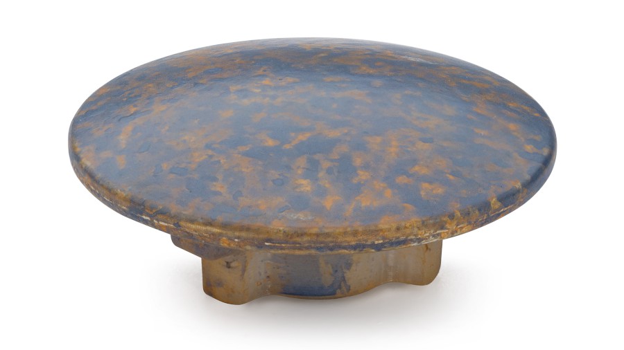 Vkládací krytka výpusti 65 mm - GRANITE, modrošedá a okrová, lak polomatný