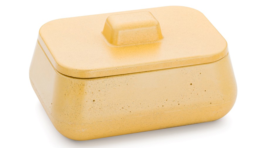 Box s víkem PERSEUS BASIC 001 - tmavá žlutá, bez dekoru, lak mat