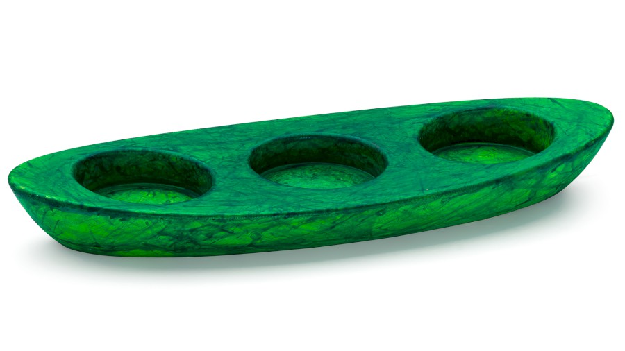 Svícen ORION BASIC na 3 svíčky - HURRICANE, zelená, lak mat