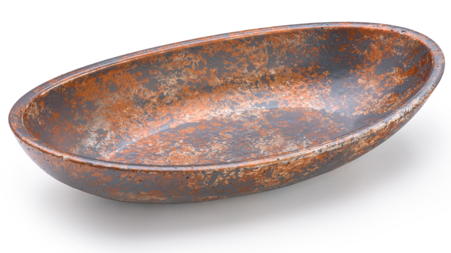 Miska 19 cm ORION BASIC - SMOKED METAL šedá a měděná, lak polomatný