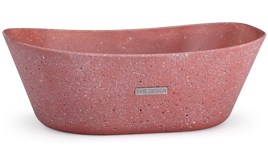 Umyvadlo 50 cm LIBRA HARDCORE - cihlově červená, bez dekoru, lak mat