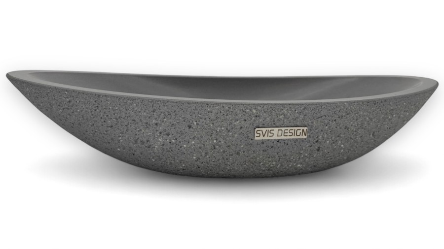 12405-umyvadlo_orion_sandblasted_mediumgrey_01 Umyvadlo 60 cm ORION SANDBLASTED - střední šedá, bez dekoru, lak mat