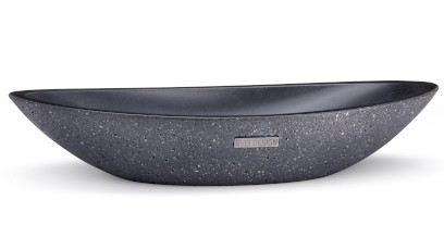 Umyvadlo 60 cm ORION SANDBLASTED - velmi tmavá šedá, bez dekoru, lak mat