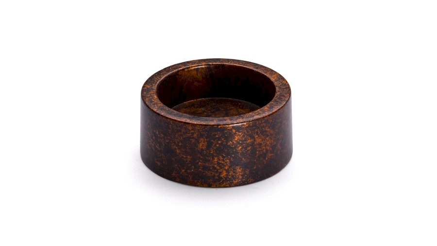 Svícen COLUMBA BASIC, výška 2,5 cm - SMOKED METAL, měděná a černá, lak polomatný