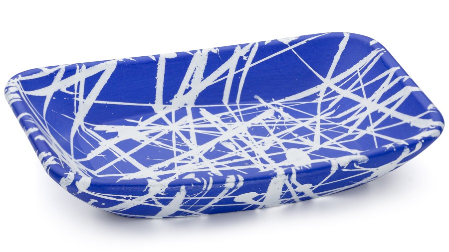 Miska 15 cm VIRGO BASIC - PUNK modrá a bílá, lak mat