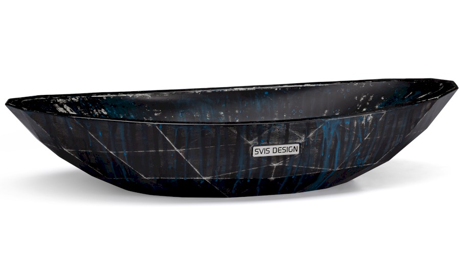 Umyvadlo 60 cm DIAMOND BASIC - BLACKSMITH, černá a modrá, lak mat