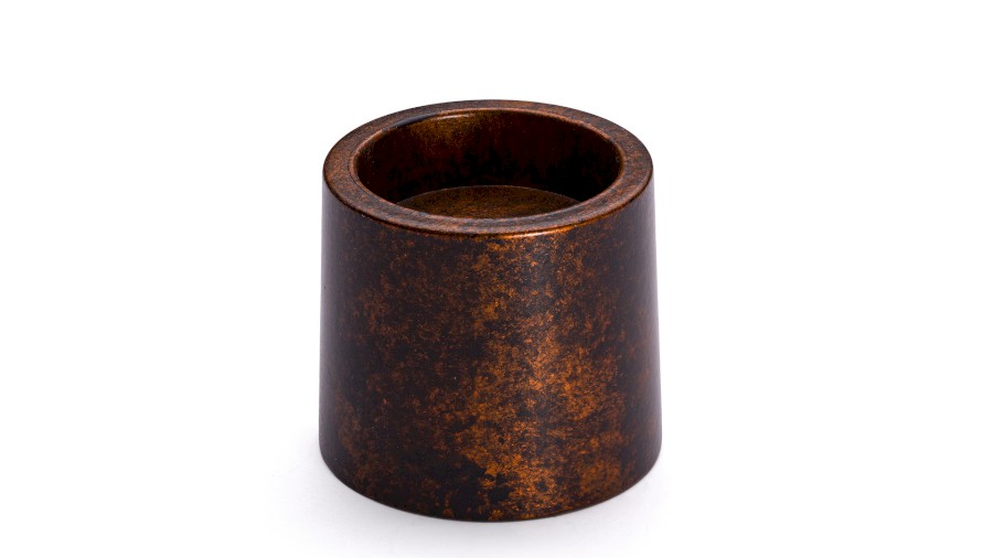 Svícen COLUMBA BASIC, výška 5 cm - SMOKED METAL, měděná a černá, lak polomatný