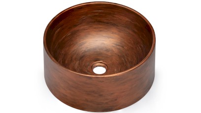 Umyvadlo 40 cm COLUMBA BASIC - AGED METAL měděná a černá, lak mat