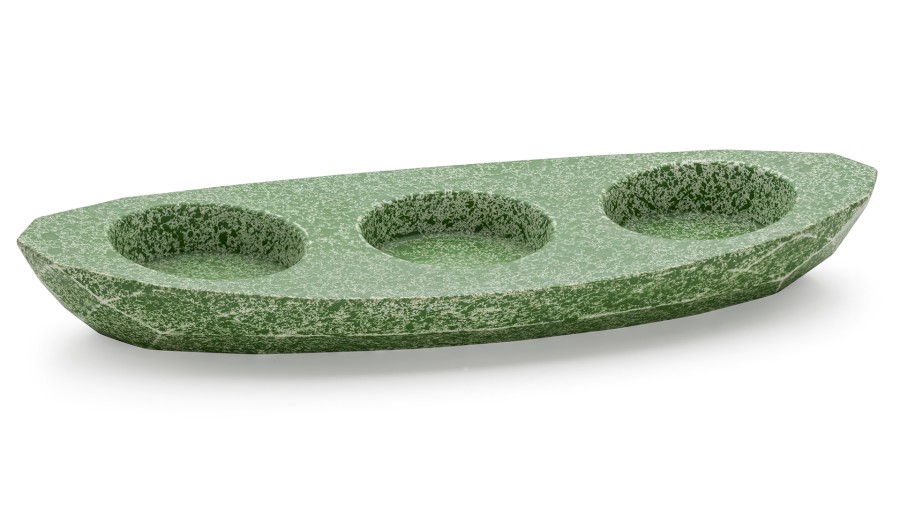 Svícen DIAMOND BASIC na 3 svíčky - SPLASH, zelená, lak mat